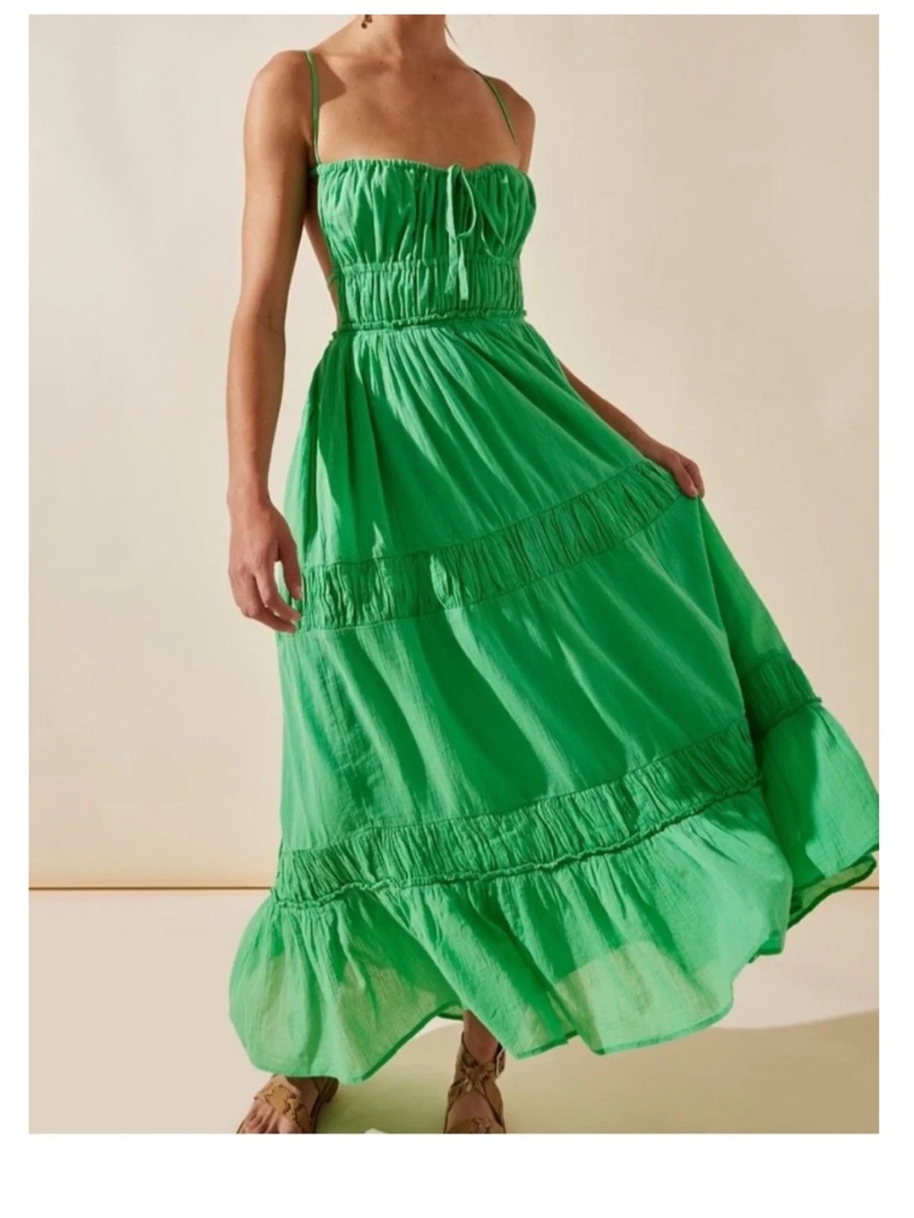 NWT Taking Sides Maxi Dress by Free People in "Lively Ivy" XS